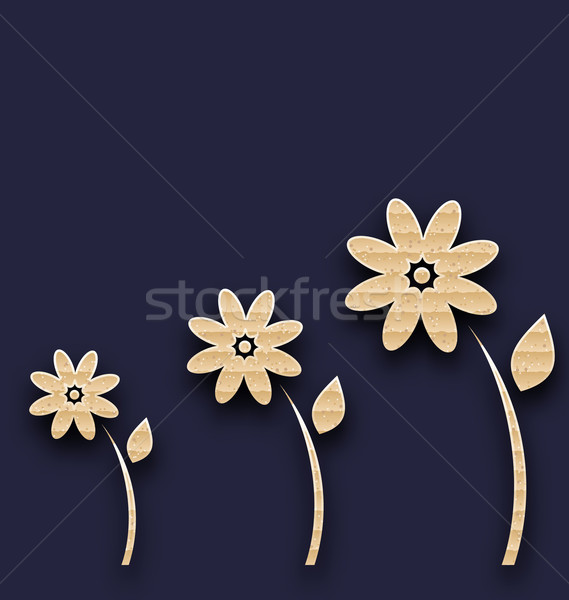 Abstract glade with paper flowers, carton texture Stock photo © smeagorl