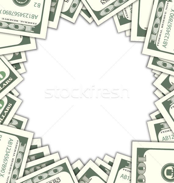 Round Frame with Dollars with Shadows on White Background Stock photo © smeagorl