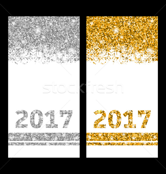 Shiny Festive Cards with Snowflakes and Sparkles Stock photo © smeagorl