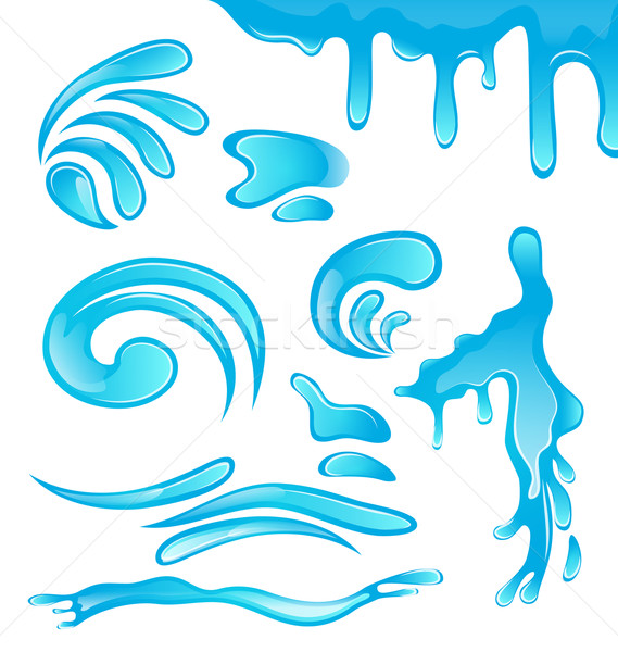 Gotas de agua olas charco establecer Foto stock © smeagorl