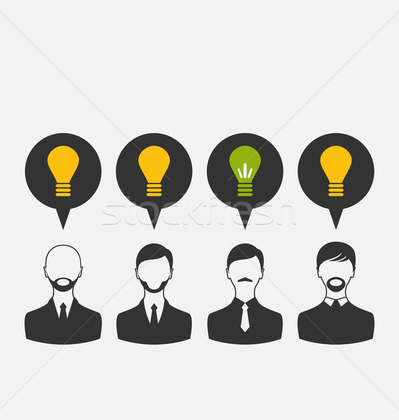 Business people with light bulbs as a concept of new ideas Stock photo © smeagorl
