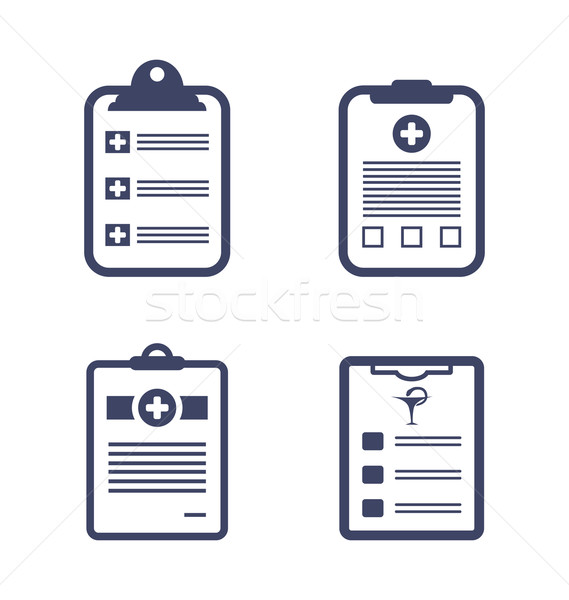 Set Medical Records Clipboard Stock photo © smeagorl