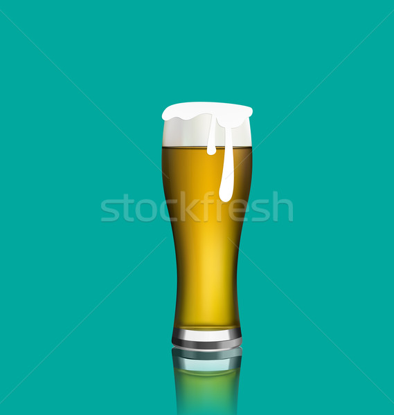 Realista vidrio cerveza reflexión ilustración Foto stock © smeagorl