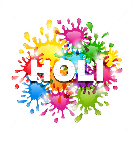 Stock photo: Colorful Background with Blots for Indian Festival Holi Celebrat