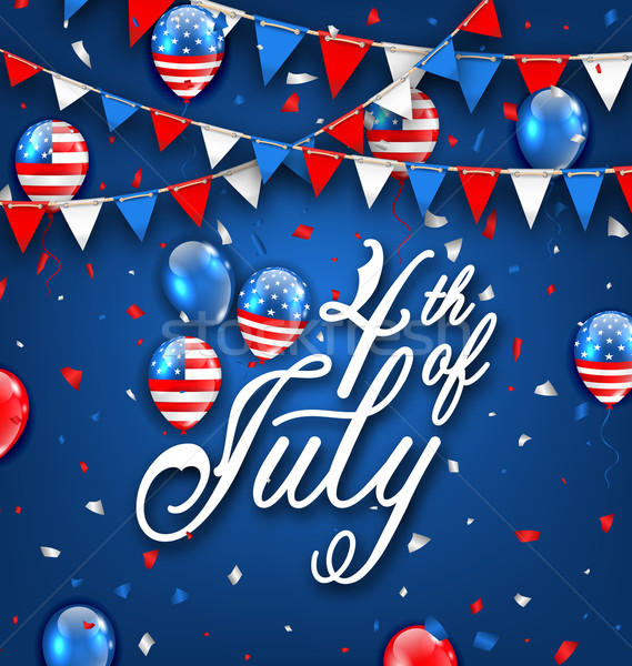 Amerikai ünneplés nap negyedike illusztráció poszter Stock fotó © smeagorl