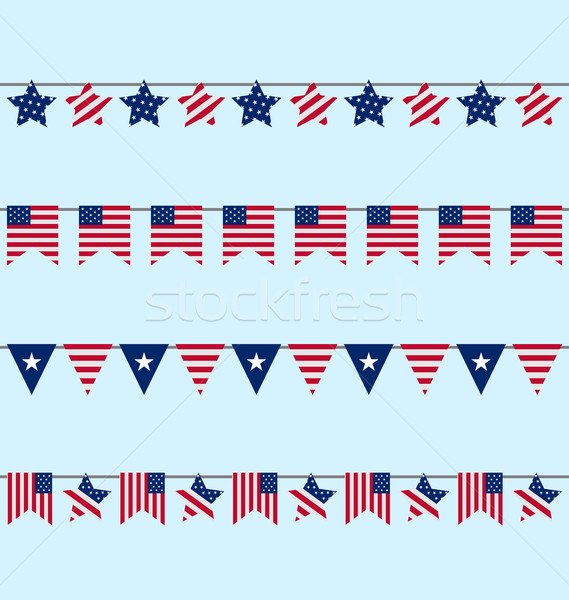 Hanging Bunting pennants for Independence Day USA, Patriotic Sym Stock photo © smeagorl
