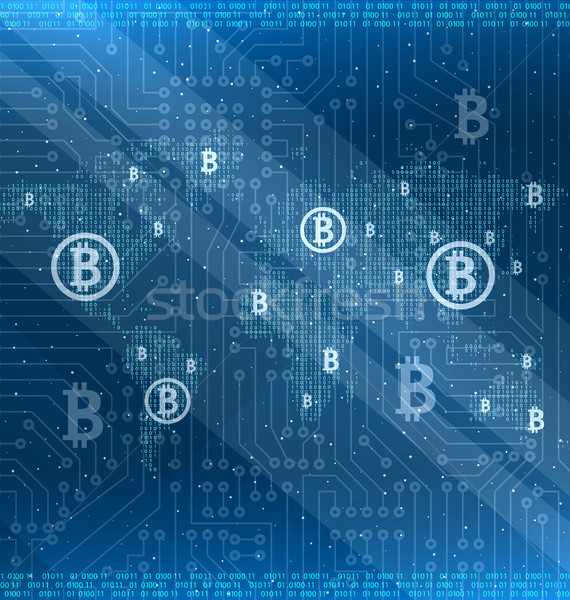 Mining Bitcoin Cryptocurrency Around the World, Cryptography Stock photo © smeagorl