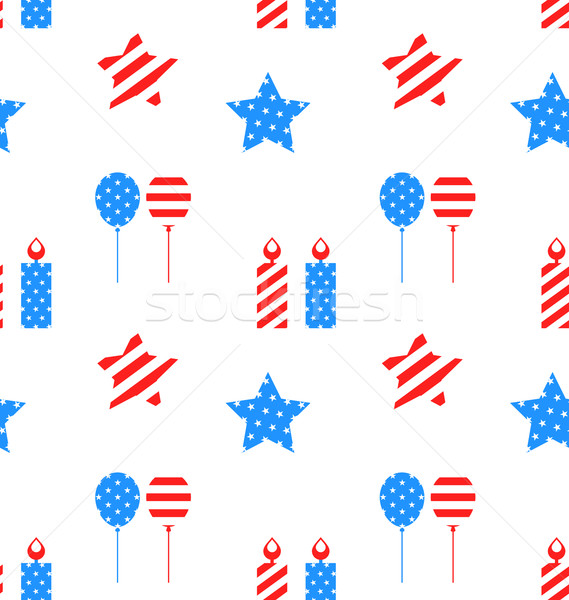 Seamless Texture with Objects for Independence Day Stock photo © smeagorl