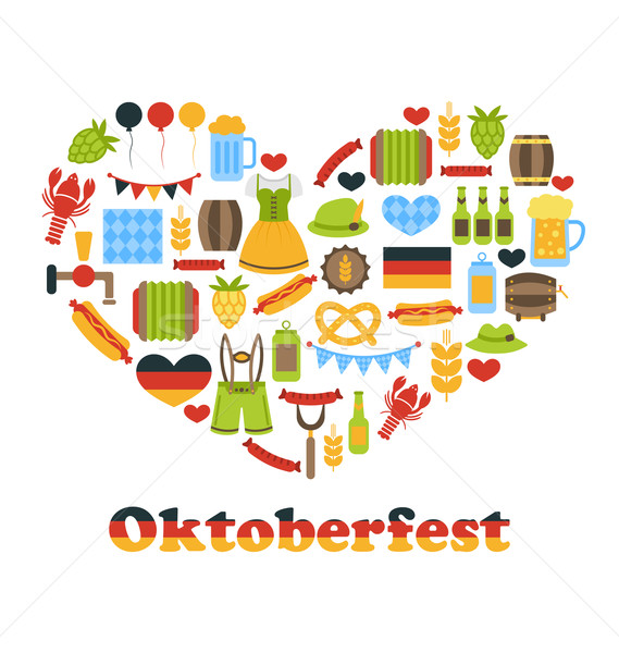 Heart made in Oktoberfest Colorful Symbols Stock photo © smeagorl