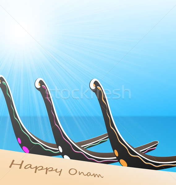 Snake Boat Festival Happy Onam Stock photo © smeagorl