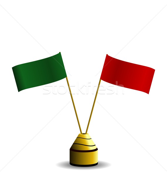Realistic illustration the two flags red and green colors Stock photo © smeagorl