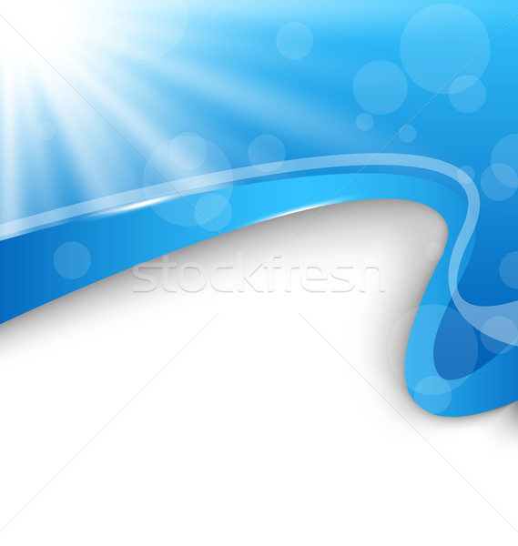 ストックフォト: 抽象的な · 波状の · 青 · 日光 · 実例 · 背景