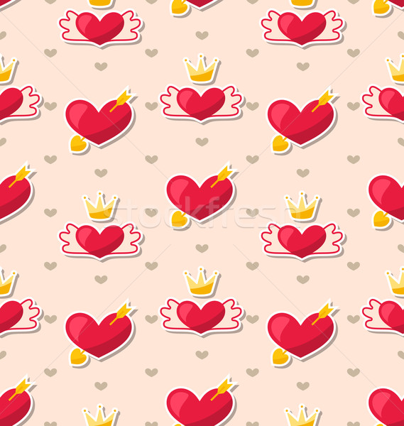 Seamless Pattern with Hearts for Valentines Day Stock photo © smeagorl