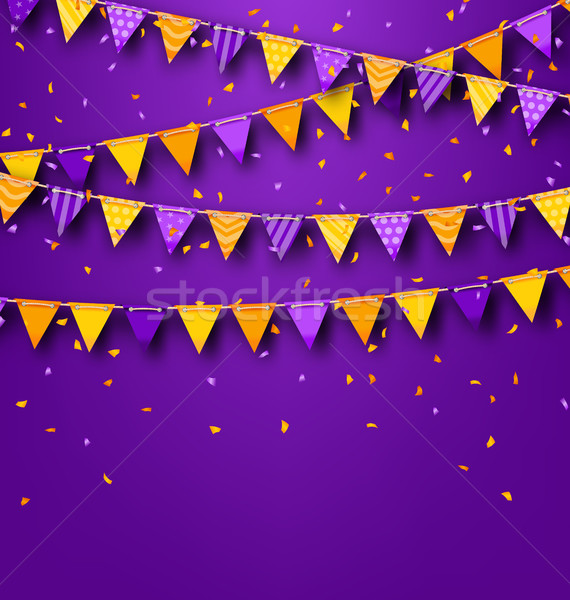 Halloween Party Background with Colored Bunting Pennants Stock photo © smeagorl