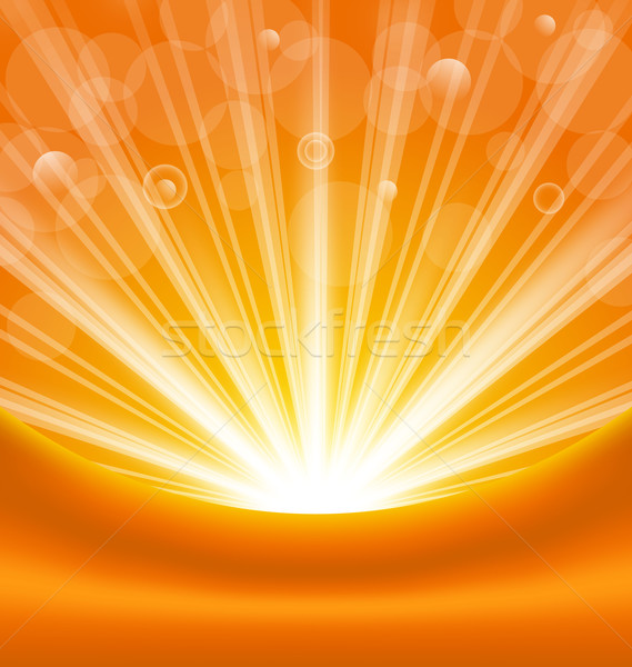 Abstract orange background with sun light rays Stock photo © smeagorl