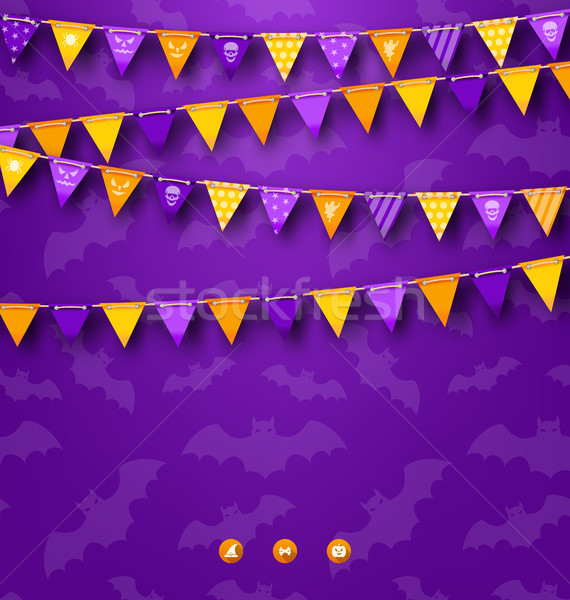 Halloween Party Background with Bunting Stock photo © smeagorl