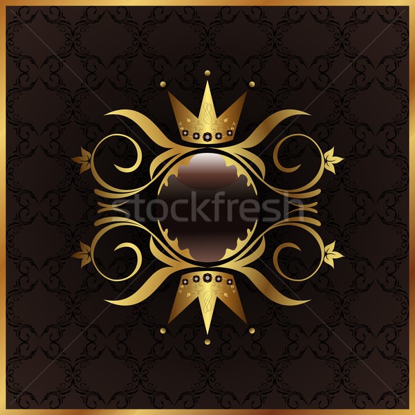 Gouden frame kroon illustratie bloem Stockfoto © smeagorl