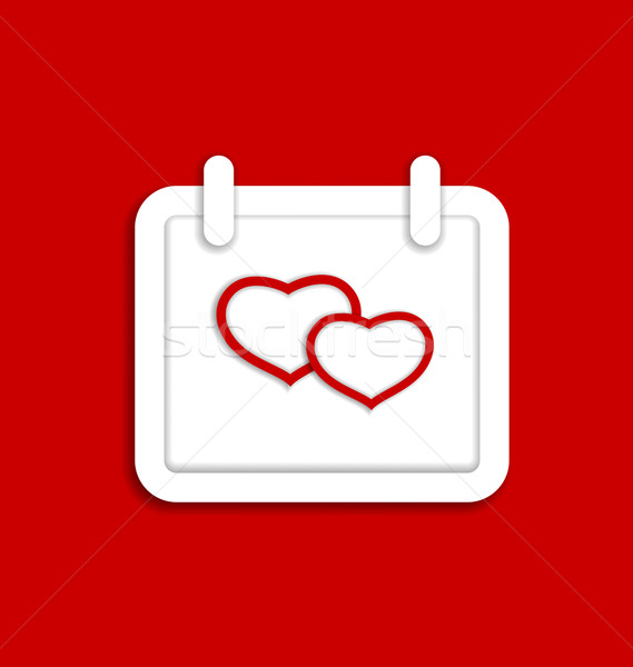 Calendario icono día de san valentín corazones ilustración feliz Foto stock © smeagorl