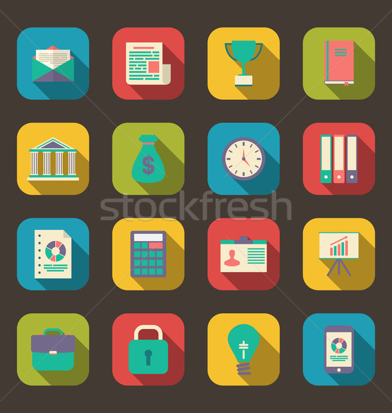 Colorido iconos web negocios financieros objetos Foto stock © smeagorl