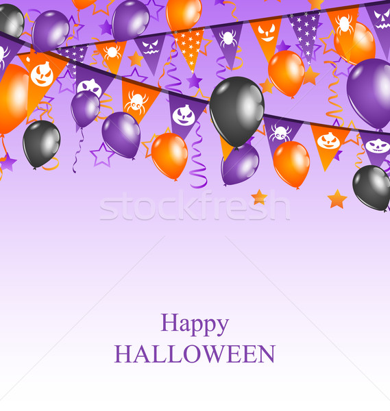  Halloween Background with Hanging Bunting Stock photo © smeagorl