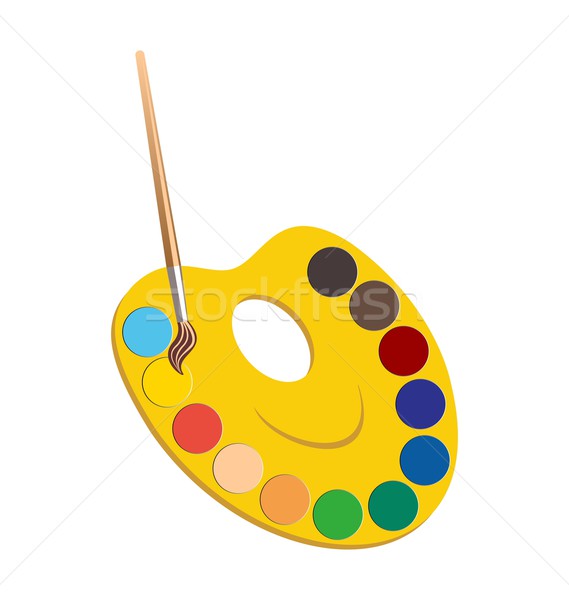 Palette with paints Stock photo © smeagorl