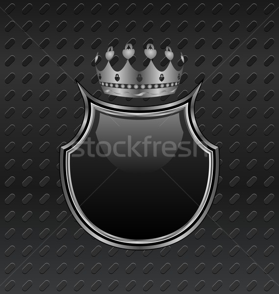 heraldic shield and crown on metallic background Stock photo © smeagorl