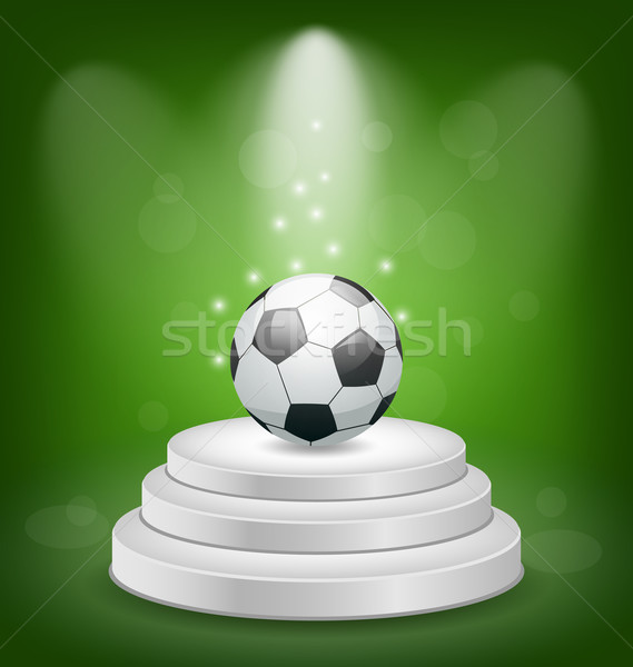 Fußball Ball weiß Podium Licht Illustration Stock foto © smeagorl