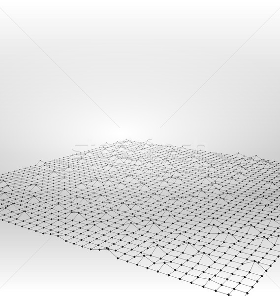 Wireframe oppervlak illustratie futuristische technologie Stockfoto © smeagorl