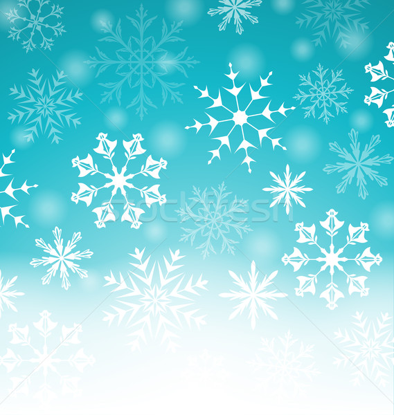 Xmas blue background with snowflakes and copy space for your tex Stock photo © smeagorl