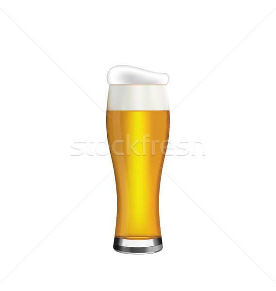 Glass of Beer Isolated on White Background Stock photo © smeagorl