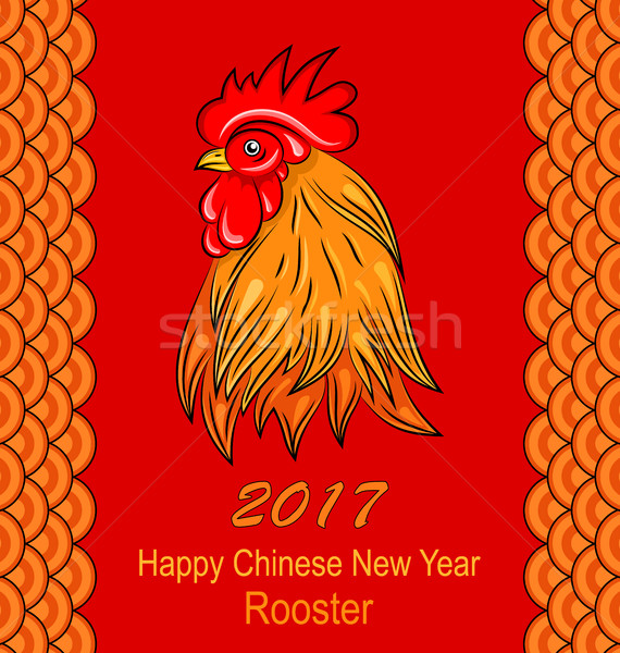 Red Rooster, Symbol of 2017 on the Chinese Calendar Stock photo © smeagorl