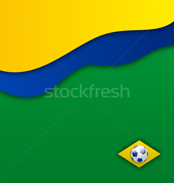 Abstract golvend Brazilië vlag illustratie voetbal Stockfoto © smeagorl