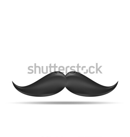 Cute vintage cartoon noir moustache isolé Photo stock © smeagorl