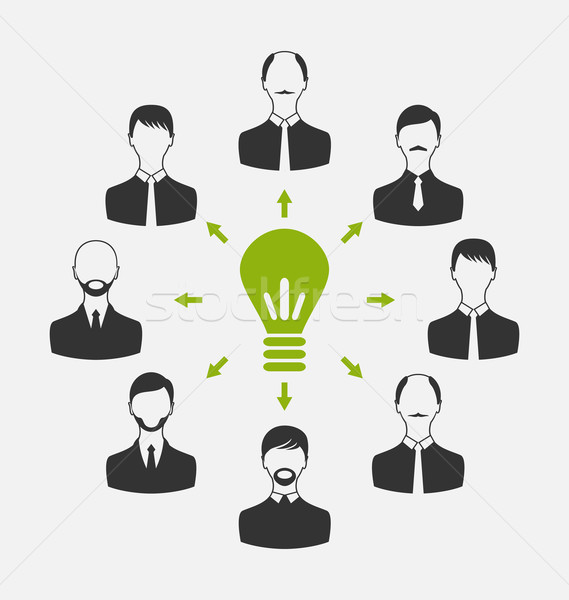 Group of business people gather together, process of generating  Stock photo © smeagorl