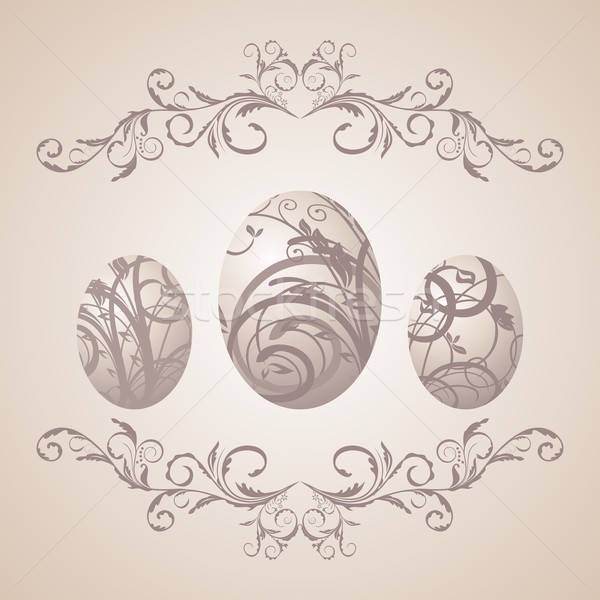 Klasszikus húsvéti tojások illusztráció család textúra étel Stock fotó © smeagorl