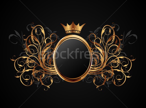 Stockfoto: Frame · kroon · illustratie · retro · kaart