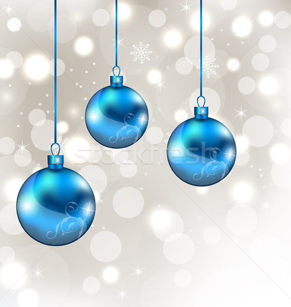 Background with snowflakes and Christmas balls Stock photo © smeagorl