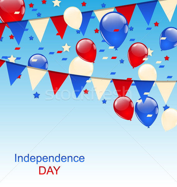 American Greeting Card with Balloons and Bunting Flags Stock photo © smeagorl