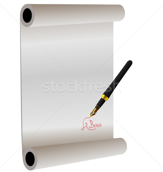 Illustration of hand-draw lettering on the paper roll Stock photo © smeagorl
