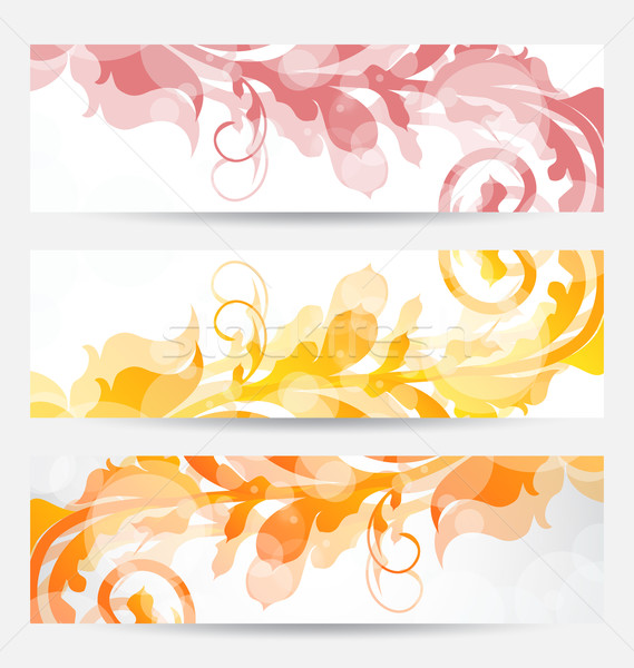 Set floral templates with changing autumnal colors Stock photo © smeagorl