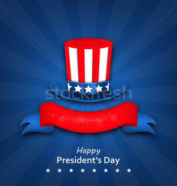 Abstract Flyer with Uncle Sam's Hat for Happy Presidents Day of  Stock photo © smeagorl