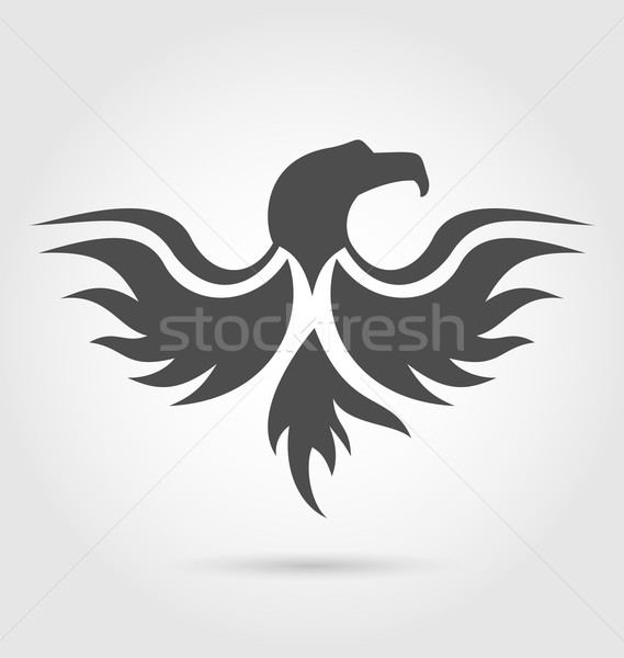 Abstract label of eagle silhouette Stock photo © smeagorl