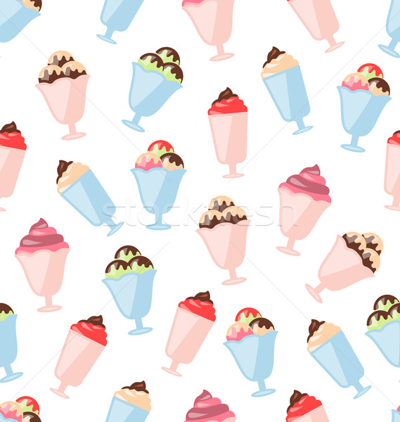 Seamless Pattern with Colorful Ice Creams Stock photo © smeagorl
