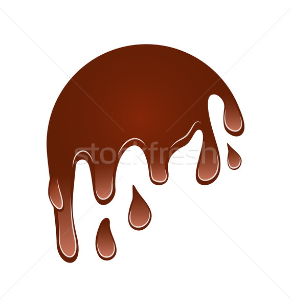 Flow down chocolate blot, isolated on white background Stock photo © smeagorl