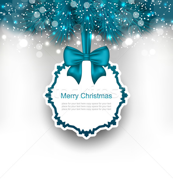 Christmas Greeting Card with Bow Ribbon Stock photo © smeagorl
