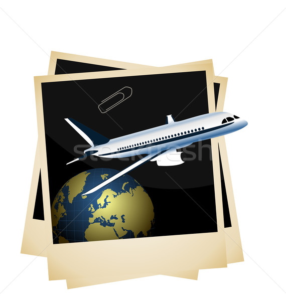 Illustration a conceptual composition - of the plane taking off  Stock photo © smeagorl