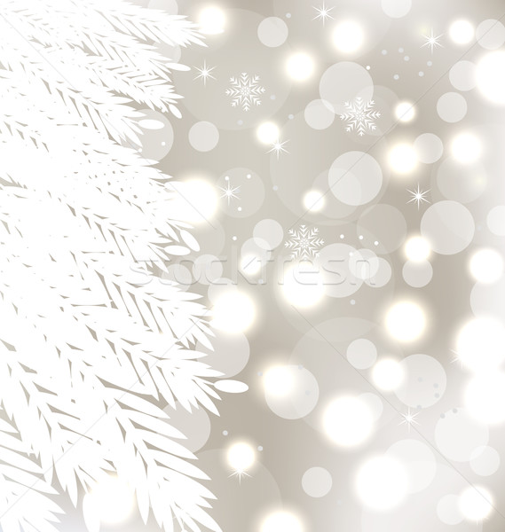 Stockfoto: Abstract · winter · illustratie · boom · behang