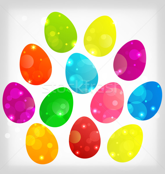Easter background with colorful eggs Stock photo © smeagorl