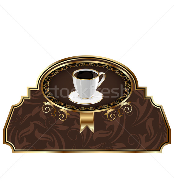 Vintage label for packing coffee, isolated on white background Stock photo © smeagorl