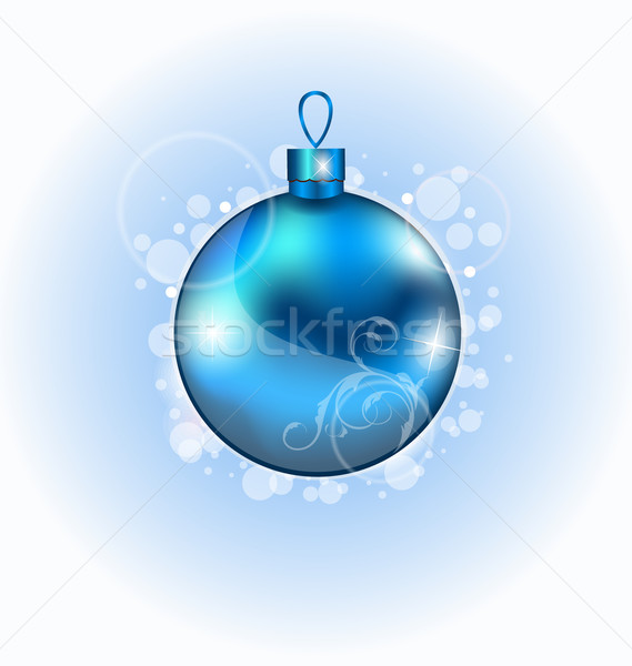 Stock photo: Christmas blue ball with sparkle